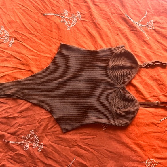 Say what brown ribbed bodysuit - Picture 4 of 5